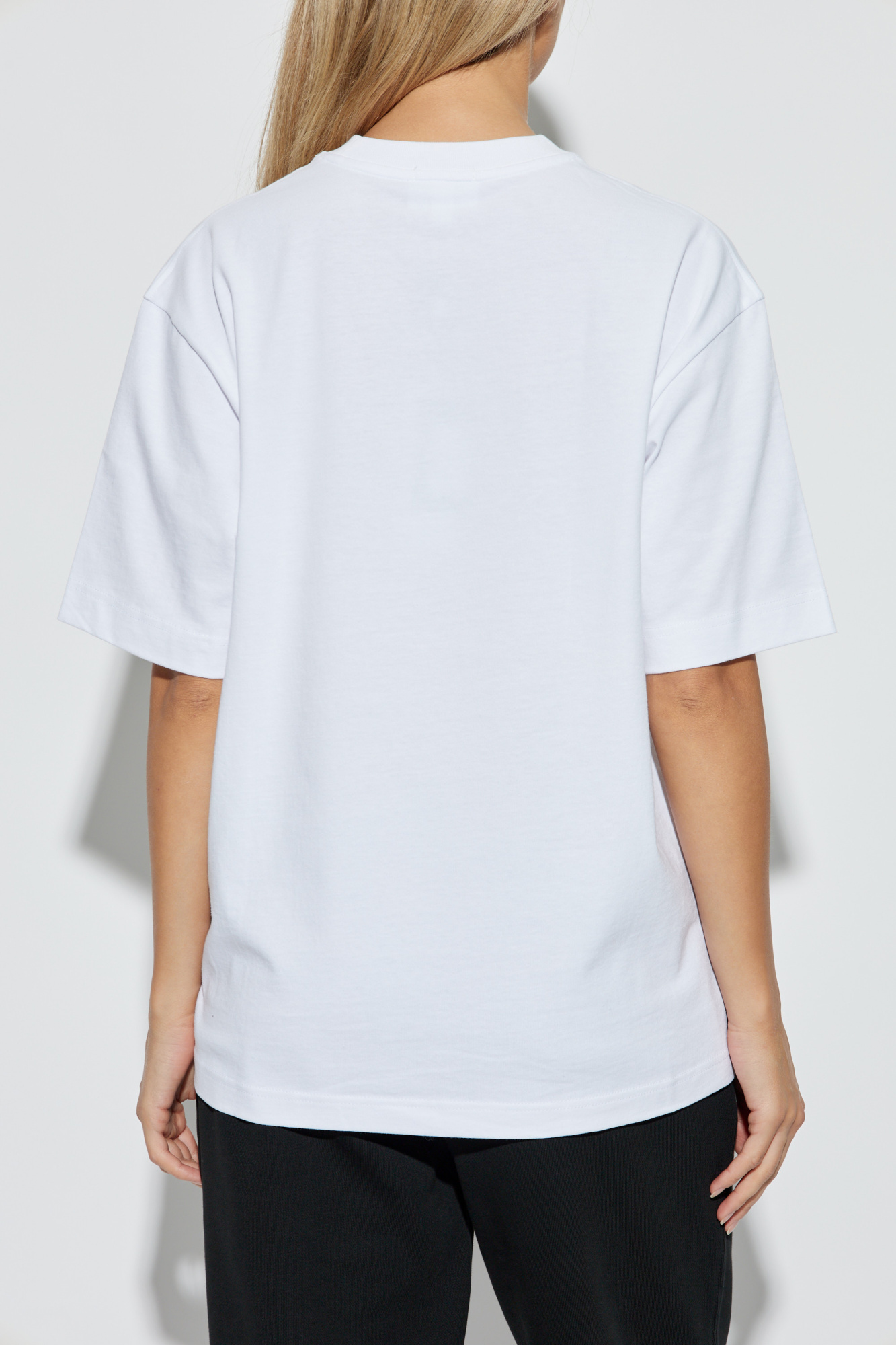 White T - shirt with logo Lacoste - SchaferandweinerShops